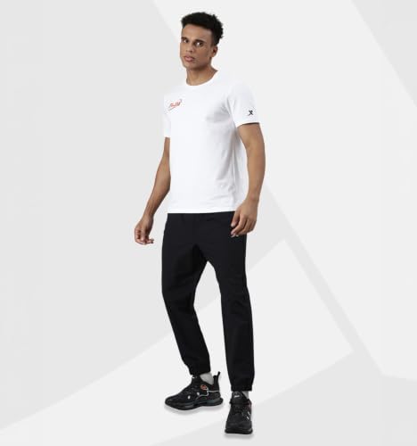 Image of XTEP Cool Technology (Superior Heat Dissipation Technology), Cool Family (Innovative Silky Material), Skin Friendly, Elastic Running T-Shirt for Men (Black)