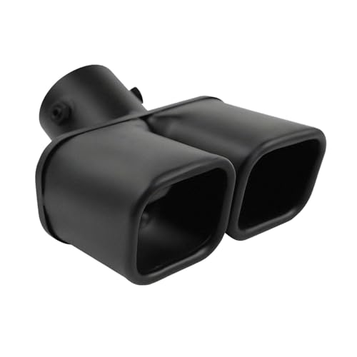 tpnidaii 車外用品 下向き式 マフラー カッター 方形 2本出し 排気管 エキゾーストチップ マフラー パイプ テールパイプ径38-53mm適応 口径2.5インチ 大口径 外装 パーツ ドレスアップ カスタム ステンレス製 (ブラック)