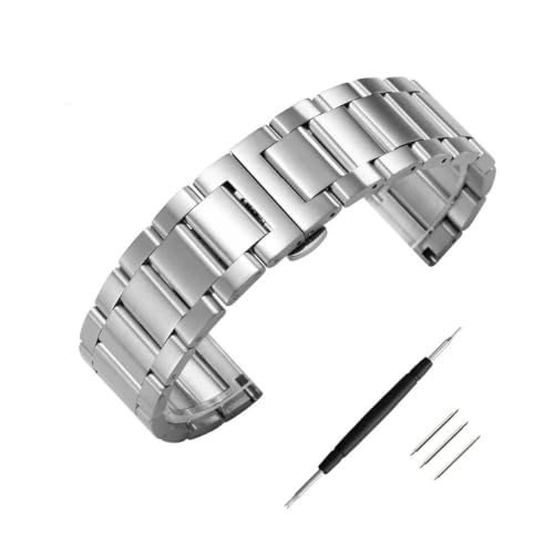 Bracelet de montre en acier inoxydable massif 18mm 20mm 22mm 24mm avec boucle pliante