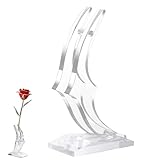 Soporte de flores de acrílico portátil, soporte de flores de rosa moderno transparente con base estable, centro de mesa de boda, soporte de jarrón de estilo para arreglos florales
