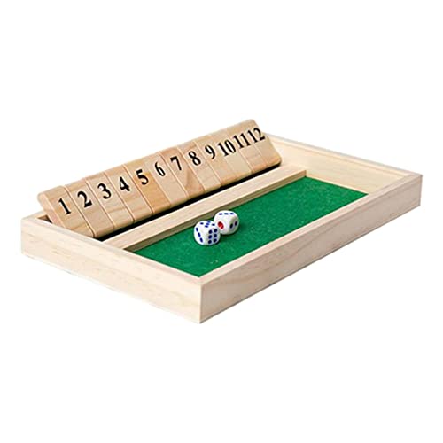 zalati Shut The Box Regal Würfelspiel, 12 Zahlen mit 2 Würfeln, Klassiker, Tischspiel für Erwachsene, Bar, Pub, Party, Reisen, Mathematik
