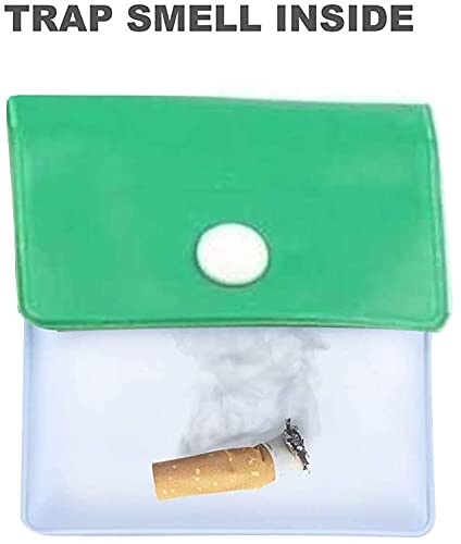KOMUNJ 6 Pack Pocket Ashtrays, Portable Cigarette Ash Pouch Compact Fireproof PVC Odorless, Odorless Ashtray for Smoker Outdoor Travel, 3.3 inch * 3 inch, 4 Colors - Image 2