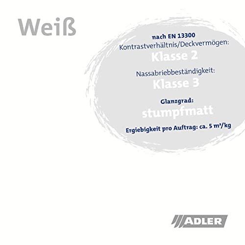 ADLER Mineralfarbe- weiße, geruchsneutrale Silikatfarbe für innen - 14kg - ohne Lösemittel, Weichmacher und Konservierungsmittel