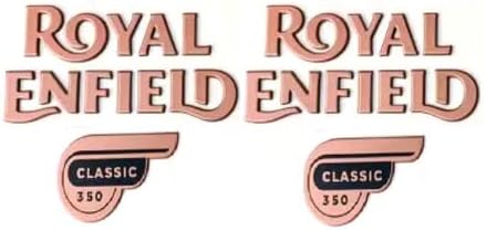 Compatible for Royal Enfield Tank Monogram for Royals Enfiield Classic 350 Emblem (Copper) Pack of 2