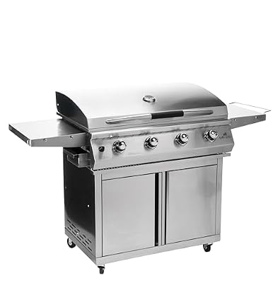 GRILLA Primate Gas Grill & Griddle with Clearview Grease Management System, Heavy-Duty Stainless Steel Design, 490 Square Inches of Cook Space for Grilling, Outdoor Grilling, Outdoor Cooking