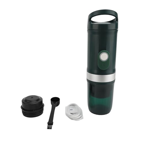 Cafetera Eléctrica Portátil de Modo Dual, Práctico de Presión de 20 Bares para Acampar, Viajar y Oficina (DE verde)