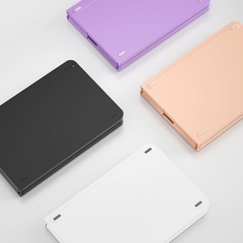 Image of Mini Foldable Bluetooth Keyboard - Portable Wireless Full Size Keyboard (Sync Up to 3 Devices), Ultra-Slim Aluminum Travel Folding Keyboards for iPhone iPad Mac Android Windows iOS (Black)