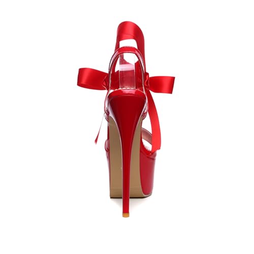 Women's Platform Bow Ribbon Ankle Adjustable Strap Lace Up Slingback Stiletto High Heeled Pumps Peep Round Toe Sexy Summer Vacation Dress Shoes Evening Party Dating Daily Wear Pumps2