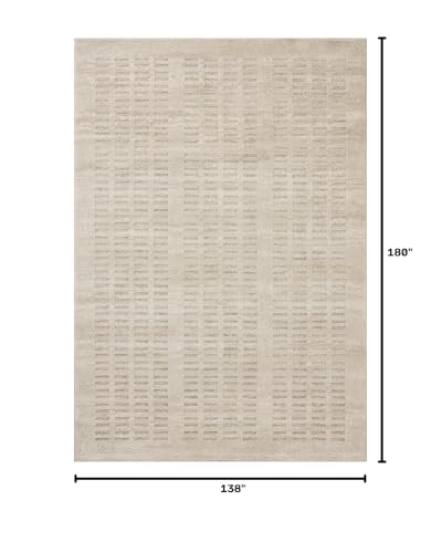 Image of Loloi Amber Lewis Monty Ivory /Beige 11'-6 inch x 15' Area Rug | MOT-03 Approx. 11x15 Ivory / White Living room Dining room Bedroom, Modern, Abstract, Moroccan, Neutral, Area Rug