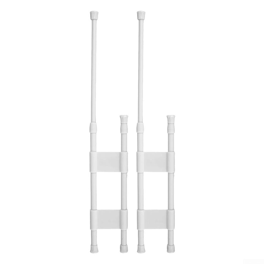 Set 2 Barre Telescopiche Per Frigorifero Camper – Regolabili 40-70 Cm, PVC Bianco, Per Armadi E Ripostigli