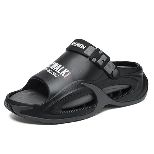 Men and Women Thick Sole Slide Sandals Non-Slip Indoor & Outdoor Slippers, Comfortable EVA Foam Fashion Slides for Men and Women Black-Gold