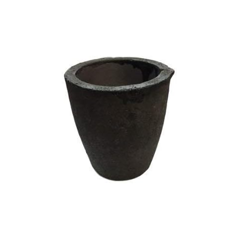 #1 1-2KG MegaCast, Foundry Clay Graphite Crucibles Black Cup Furnace Torch Melting Casting Refining Gold Silver Copper Brass Aluminum Cover