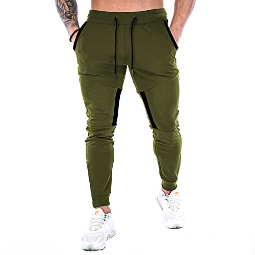 Gansanro Mens Joggers Sweatpants Slim Fit Mens Athletic Jogger Pants, Sweatpants For Men With Zipper Pockets Army Green #TOP2