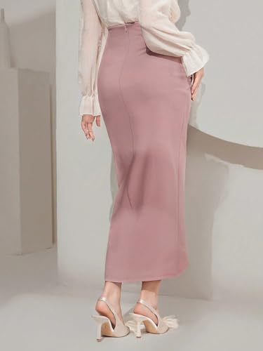 Women's Flowy Trendy Skirt Elegant Ruched Long Skirt2