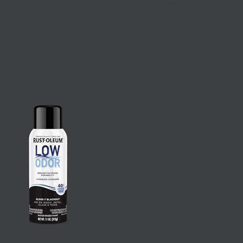 Image of Rust-Oleum Low Odor Premium Spray Paint, 11 oz, Gloss Blackout, 6 Pack