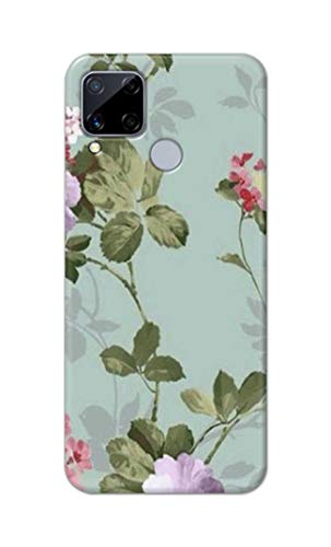 Image of Printed Hard Back Cover Case for Realme C15 Back Cover (Floral Painting) -1302