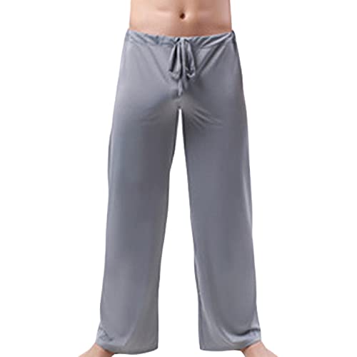 JEsilunmaMY Loose Pajama Pants for Men Lightweight Elastic Waist Breathable Slip Lounge Trousers Casual Loose Sleep Bottoms
