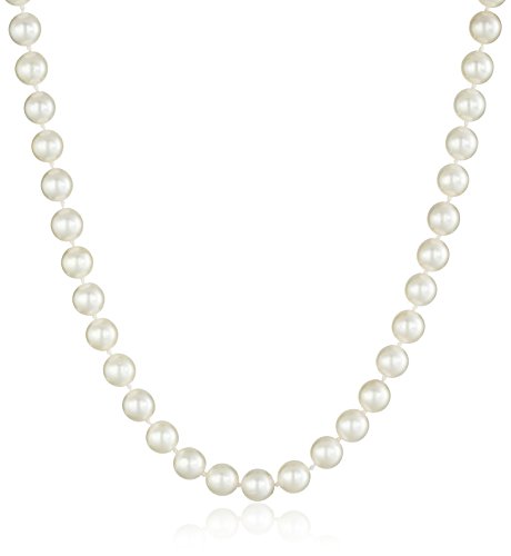 Amazon Collection 14K Yellow Gold And 6.5-7Mm White Akoya Cultured Pearl Strand Necklace #TOP20