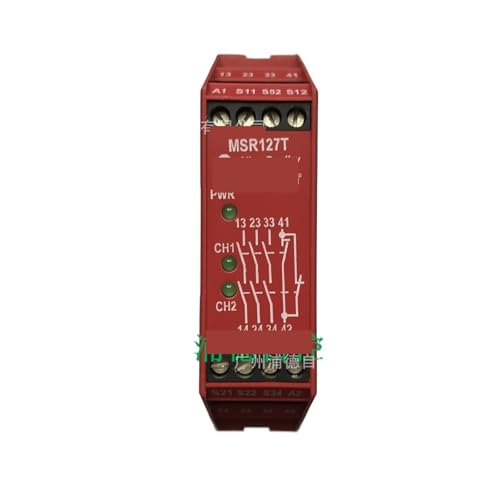 Relé MSR127TP de seguridad industrial para control de parada de emergencia en automatización