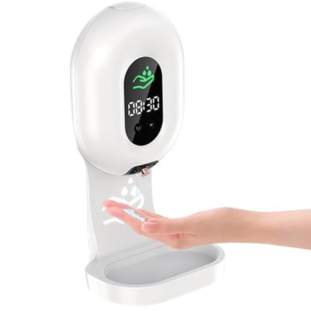 Automatic Liquid Soap Dispenser - 350ml/11.8oz Wall Mount Touchless Hand Wash Dispenser with 3 Level Adjustable - Waterproof Electric Soap Dispenser with USB Rechargeable for Bathroom Kitchen Office