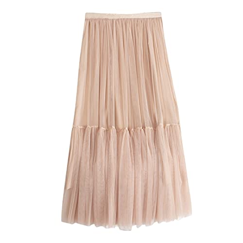 Jupe en tulle pour femme marron longueur moyenne pour valoriser les formes