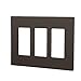 Eaton PJS263RB-SP-L Designer 3-Gang Screwless Wallplate, Oil Rubbed Bronzeoil Rubbed Bronze