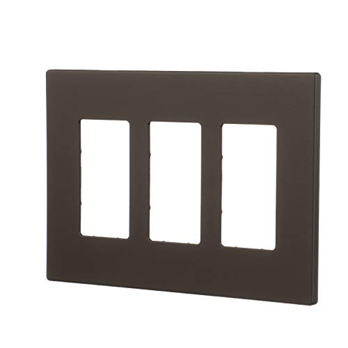 Image of Eaton PJS263RB-SP-L Designer 3-Gang Screwless Wallplate, Oil Rubbed Bronzeoil Rubbed Bronze