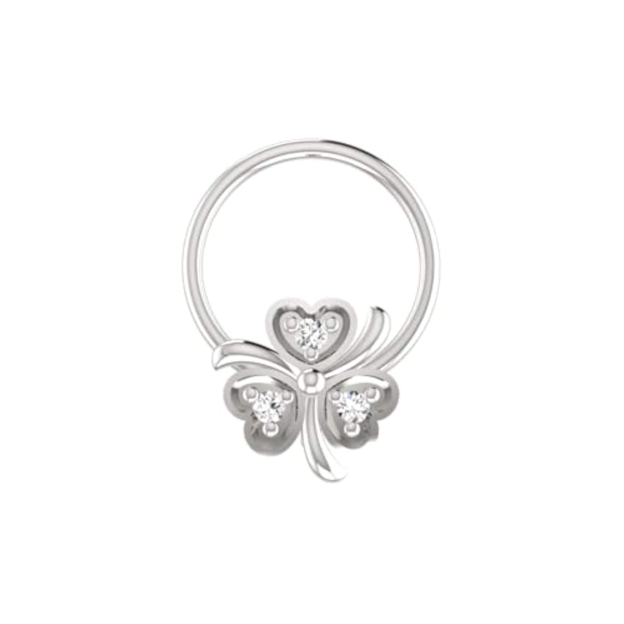 Women's 14Kt White Gold Stud Nosering