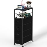 LIANTRAL Cómoda estrecha para cuarto de baño, cómoda estrecha, armario de...