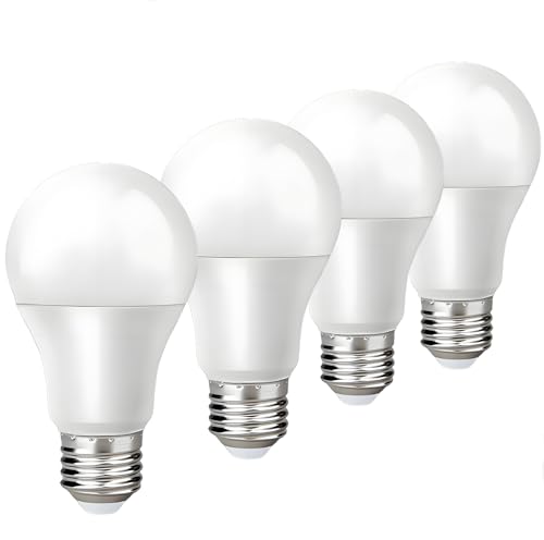 GODUORA 4 Pack 3 Way Light Bulbs 50 100 150W, Daylight 5000K,Three Way A19,E26 Base,Perfect for Bedroom,Living Room,Study Room
