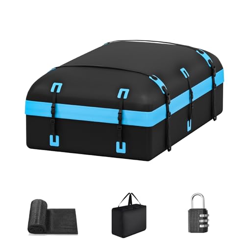 Rooftop Cargo Carrier Bag, 30 Cubic Feet Soft-Shell Waterproof Car Roof Luggage Bag, Include...