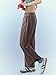 LASLULU Wide Leg Pants Woman Workout Sweatpants Fall Winter Fashion Outfits 2025 Palazzo Harem Trousers with Pockets(Coffee Large)