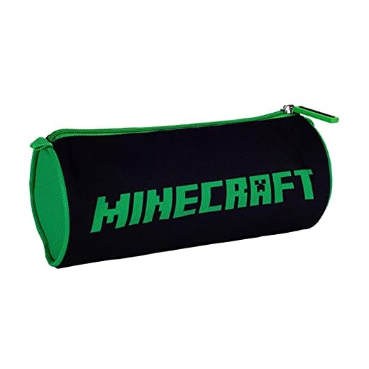 Minecraft - Estuche para lápices, Negro/Verde