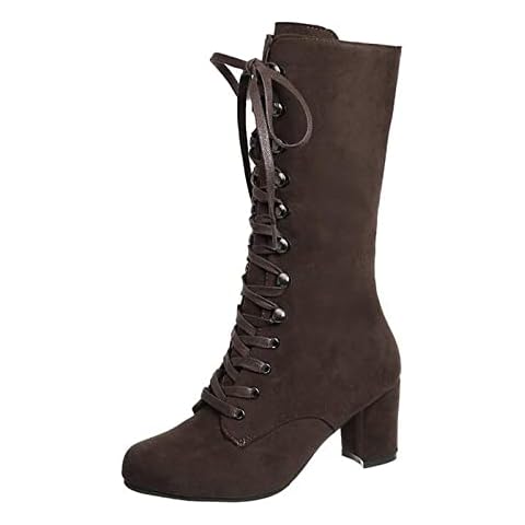 Women's Retro Gothic Mid Calf Boots Cover