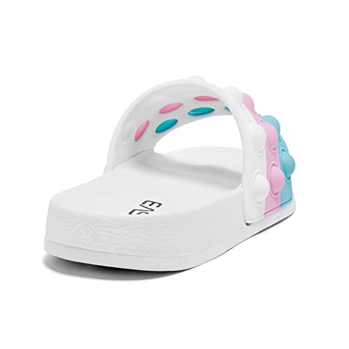 Eashi Pop Slides For Kids, Comfy Boys Girls Sandals, Toddler Slippers For House Shower Beach Arch Support Non-Slip White #TOP6