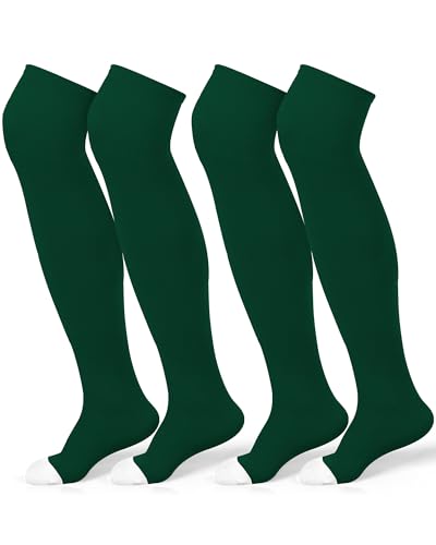 Image of Panitay 2 Pairs Over The Knee Baseball Socks High Football Softball Socks Sport Extra Long for Boys Girls Youth Women Men
