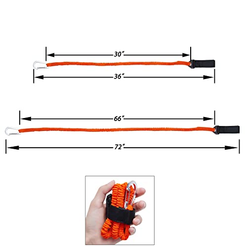 Yunnyp Coleira de remo de caiaque, pacote com 2, suporte de raquete extensível, cordão de ferramenta