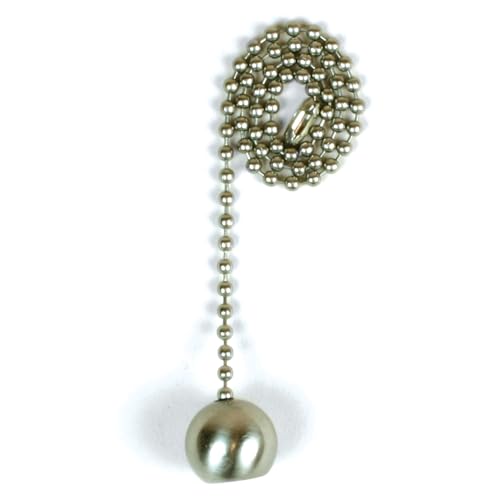 Image of Jandorf 60323 Pull Chain with Nickel Ball, 12 inch Long Nickel Beaded Chain