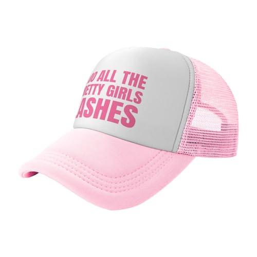 I Do All The Pretty Girls Lashes Mesh Hat Trucker Baseball Cap Pink