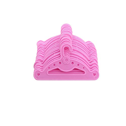 Yisily 10 Piezas Y Las Muñecas De La Suspensión De Ropa Percha Mini Portátil Linda Escudo Doll Dress Armario Mini Perchas Perchas Camisa Holder Mini Juguetes para Niños (Rosa) Cover
