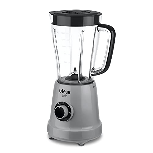 Ufesa BS4709 Jade Blender, 500W, 1.5 liter Glazen kan, Met Kruidenmolen, 2 snelheden + Puls functie, 4 roestvrijstalen messen, (BPA-vrij), Roestvrij staal design - Afbeelding 3