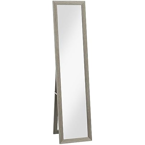 HOMCOM Rustic Full Length Mirror, Grey Cover