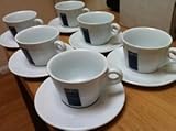 lavazza espresso tassen schwarz Lavazza CAPPUZZINO Tasse mit Untertasse, 6 Tassen und Untertassen