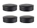 Barstool Replacement Seat Cushion - Heavy Duty Fabric Backed Black Vinyl Stool Seat- 4 Pack~Black