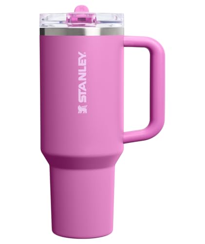 STANLEY Quencher ProTour Flip Straw Tumbler with Leakproof Lid 40 oz | Built-In Straw & Handle | Cupholder Compatible for Travel | Insulated Stainless Steel Cup | BPA-Free | Dark Blossom