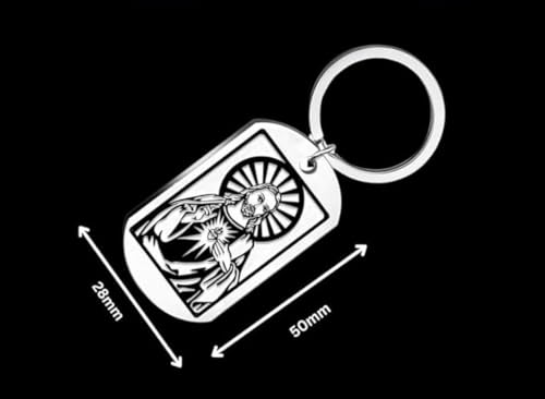 Porte-clés croix de Jésus-Christ acier inoxydable argenté pendentif chrétien