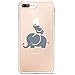 Produktbild Homikon TPU Silikon Hülle Handyhülle Durchsichtig Kirstall Clear Weiche Ultra Slim Schutzhülle Stoßdämpfend Soft Case Cover Schutz Tasche Kompatibel mit iPhone 7 Plus/8 Plus 5.5" - Zwei Elefanten