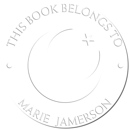 Custom Made Hybrid Serene Crescent Library Embossing Seal for Muslim Business Owners - Personalized Return Book Embosser, Customized Home Embosser for Professional and Personal Use - Elegant Design