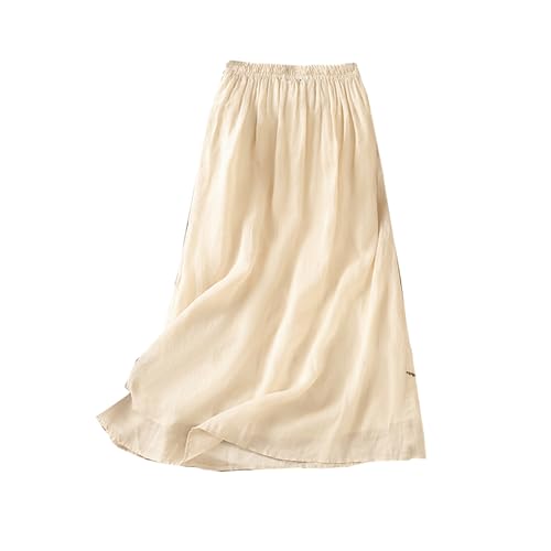 SANGTREE Womens Boho Casual Skirts Elastic High Waist Embroidery Midi Long Skirt2