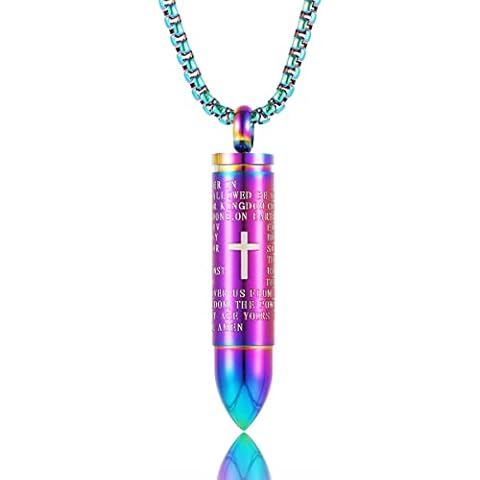 VIUJUH Urn Necklace, Cremation Urn Necklace for Ashes, Celtic Keepsake Memorial Pendant Waterproof Jewelry, Stainless Steel Locket (Colorful) Cover